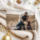 Zwart-wit foto minimalistisch getrouwd en licht feestdagenkaart