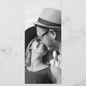 Zwart-wit foto minimalistische monogram bruiloft menu (Achterkant)