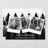 Zwart-wit foto modern Kerstmis Feestdagenkaart (Voorkant / Achterkant)