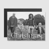 Zwart-wit foto Modern lettertype Kerstmis (Voorkant / Achterkant)
