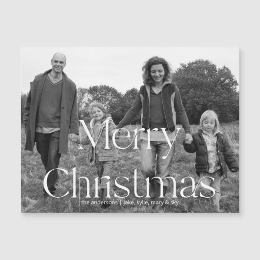 Zwart-wit foto Modern lettertype Kerstmis (Voorkant)