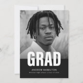 Zwart-wit foto Moderne Afstuderen Aankondiging (Voorkant)