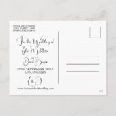 Zwart Wit Foto Moderne Bruiloft Save The Date Feestdagenkaart (Achterkant)