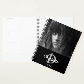Zwart-wit foto monogram 2026 planner (Display)