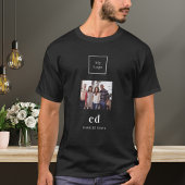 Zwart wit foto monogram naam logo business t-shirt