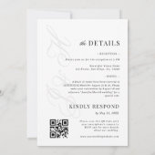 Zwart Wit Foto Monogram QR Code Bruiloft Kaart (Achterkant)