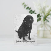 Zwart-Wit Foto Nieuwjaar kerstkaart Briefkaart (Staand voorkant)