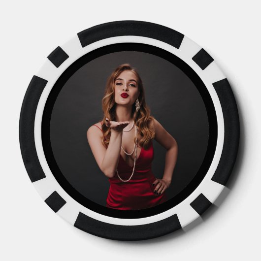 Zwart-wit foto poker chips (Achterkant)