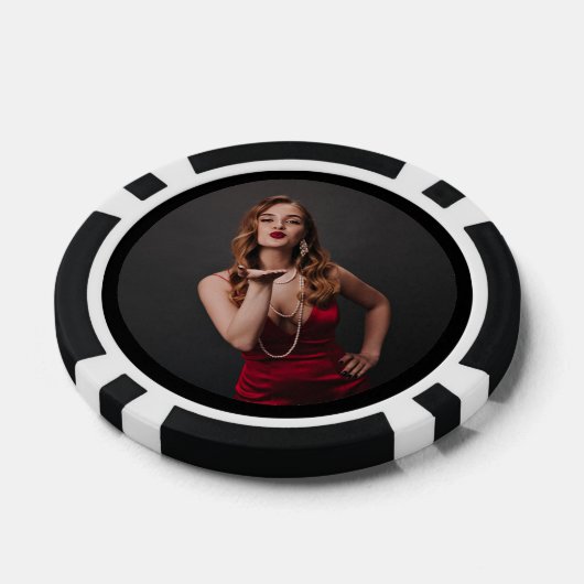 Zwart-wit foto poker chips (Enkel)