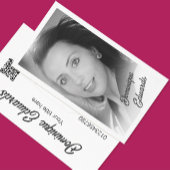 Zwart-wit foto QR-code Elegante Typografie Visitekaartje