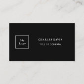 Zwart wit foto QR code logo Visitekaartje (Voorkant)