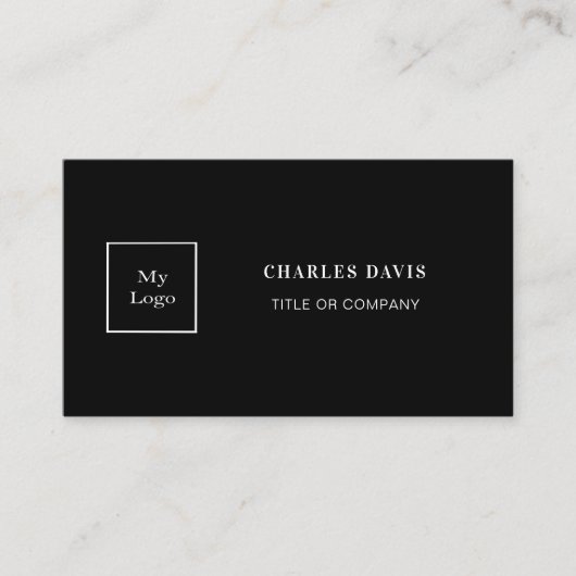 Zwart wit foto QR code logo Visitekaartje (Voorkant)