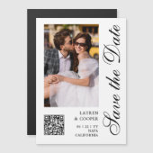Zwart-wit foto QR-script 'Save The Date' (Voorkant / Achterkant)