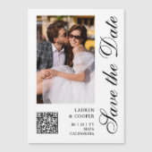 Zwart-wit foto QR-script 'Save The Date' (Voorkant)