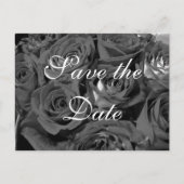 Zwart-wit Foto Rozen Save-the-date briefkaart (Voorkant)