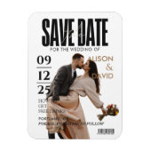 Zwart-wit foto Save The Date Bruiloft Magneet (Verticaal)