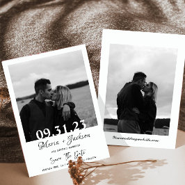 Zwart-wit foto Save The Dates Kaart