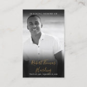 Zwart-wit foto script rouwkaart gebedskaarten visitekaartje (Voorkant)