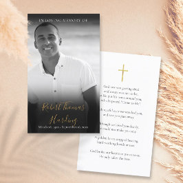 Zwart-wit foto script rouwkaart gebedskaarten visitekaartje