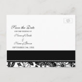 Zwart Wit Foto Sla de datum bruiloft Briefkaarten (Achterkant)