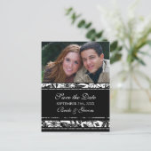 Zwart Wit Foto Sla de datum bruiloft Briefkaarten (Staand voorkant)
