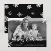 Zwart-wit foto Sneeuwvlokken Kerstmis Briefkaart (Voorkant / Achterkant)