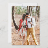 Zwart-wit foto trouwkaart QR Code save the date Kaart (Achterkant)