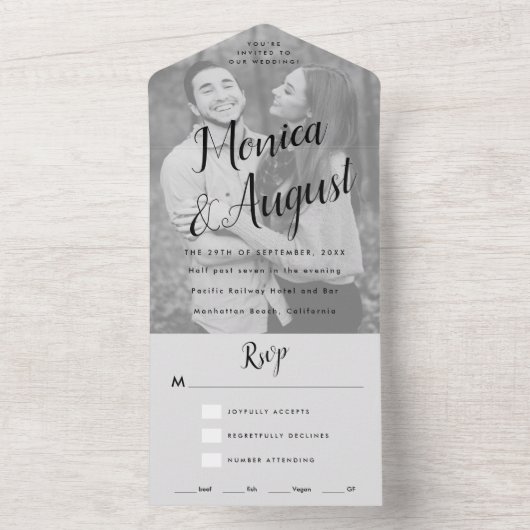 Zwart-wit foto uitnodiging (Binnen)