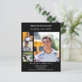 Zwart-wit foto Uitnodiging voor eindexamenfeest (Staand voorkant)