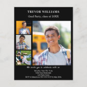 Zwart-wit foto Uitnodiging voor eindexamenfeest (Voorkant)