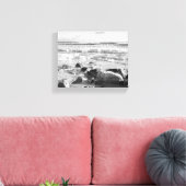 Zwart-wit foto van Atlantische oceaan golven Canvas Afdruk (Insitu (Woonkamer))