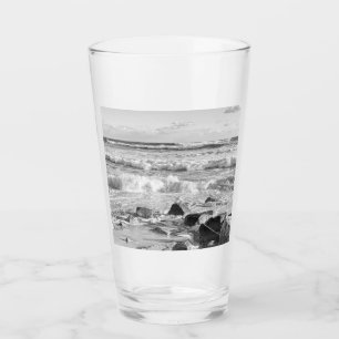 Zwart-wit foto van Atlantische oceaan golven Glas