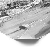 Zwart-wit foto van Atlantische oceaan golven Perfect Poster (Hoek)