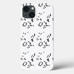 Zwart-wit foto van bladeren op een witte achtergro Case-Mate iPhone case