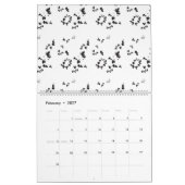Zwart-wit foto van bladeren op een witte achtergro kalender (Feb 2027)