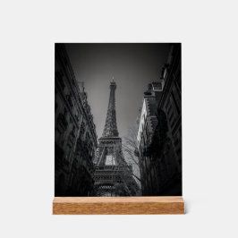 zwart-wit foto van de Eiffeltoren Acryl Bord