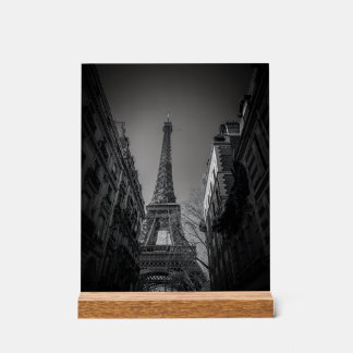zwart-wit foto van de Eiffeltoren Acryl Bord