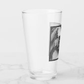 Zwart-wit foto van druivenbladeren Initiaal grijs Glas (Rechts)