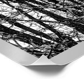 Zwart-wit foto van een besneeuwde winterdag grijs perfect poster (Hoek)