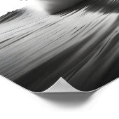 Zwart-wit foto van een brekende oceaangolf poster (Hoek)