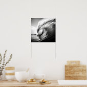 Zwart-wit foto van een brekende oceaangolf poster (Keuken)