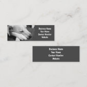 Zwart-wit foto van een hond slapen eenvoudig mini visitekaartje (Voorkant / Achterkant)