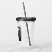 Zwart-wit foto van een mooie hond slapen acryl drinkbeker (Links)