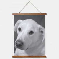 Zwart-wit foto van een mooie zielige hond