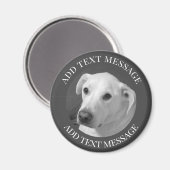 Zwart-wit foto van een mooie zielige hond magneet (Voorkant / Achterkant)