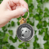 Zwart-wit foto van een mooie zielige hond sleutelhanger (Hand)