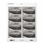 Zwart-wit foto van een vliegtuigneus etiket (Full Sheet)