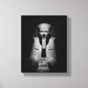 Zwart-wit foto van farao-koning canvas afdruk