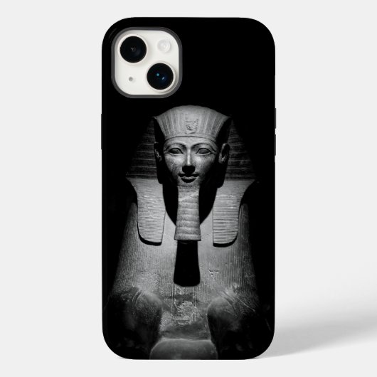 Zwart-wit foto van farao-koning Case-Mate iPhone case (Achterkant)