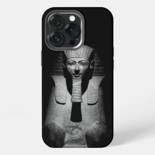 Zwart-wit foto van farao-koning iPhone 13 pro hoesje